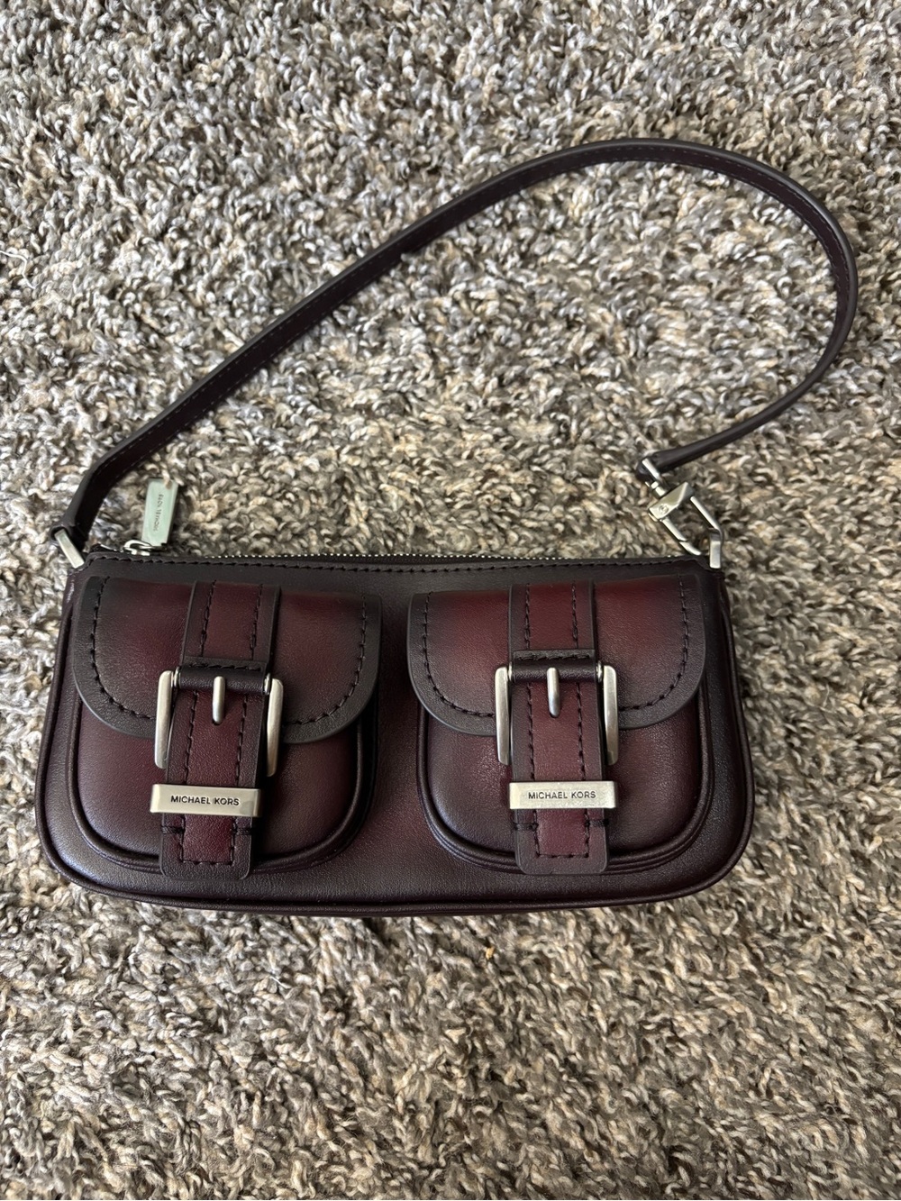 Michael Kors Zoe Small Burnished Leather Pochette